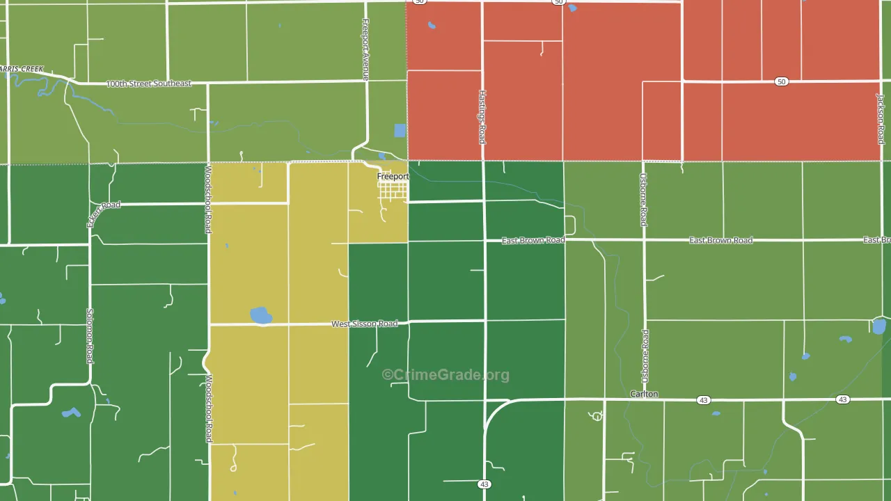 Freeport, MI Map of Murder Rates