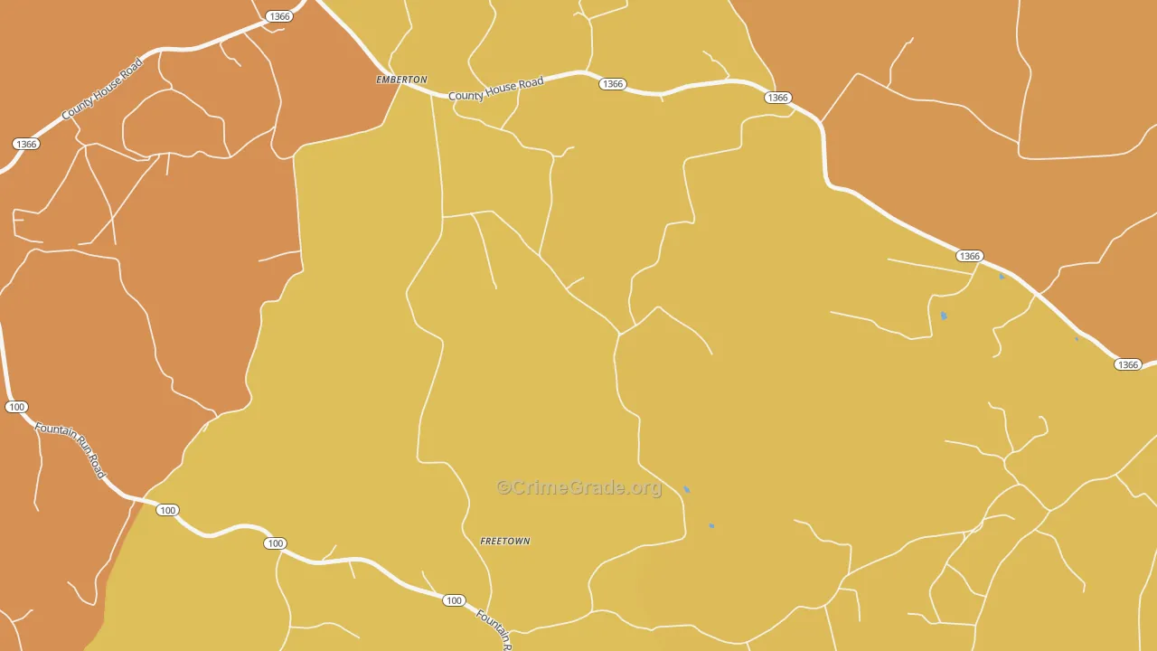 Freetown, KY Map of Murder Rates