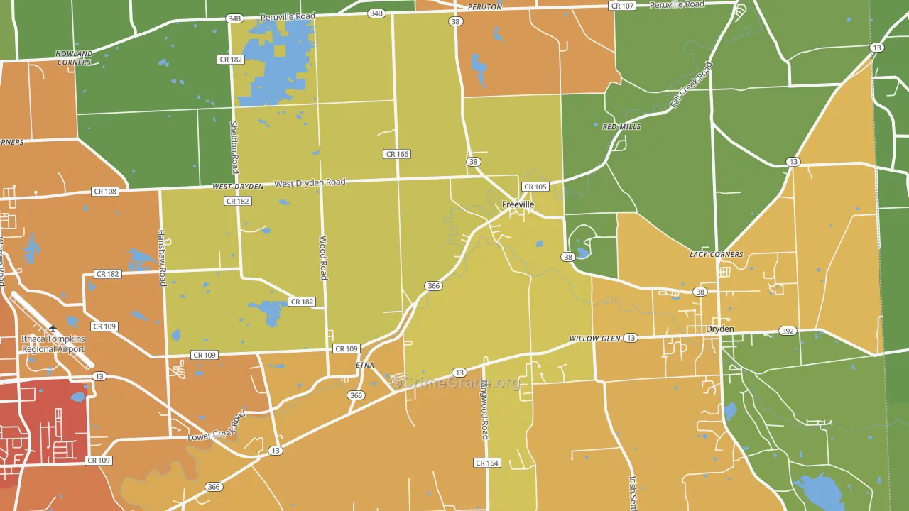 Freeville, NY Map of Murder Rates
