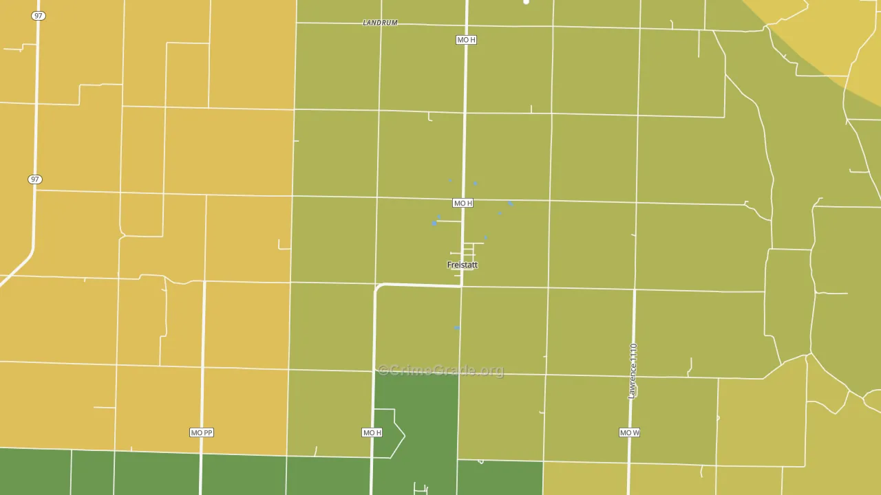 Freistatt, MO Map of Murder Rates