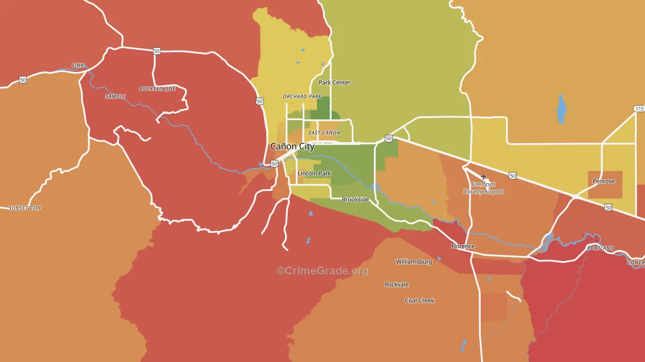Fremont County, CO Map of Murder Rates