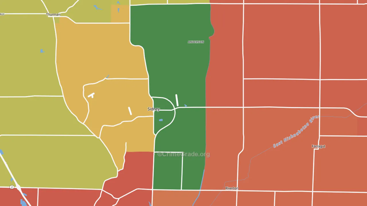 Fremont County, IA Map of Murder Rates