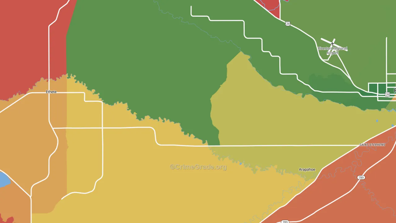 Fremont County, WY Map of Murder Rates