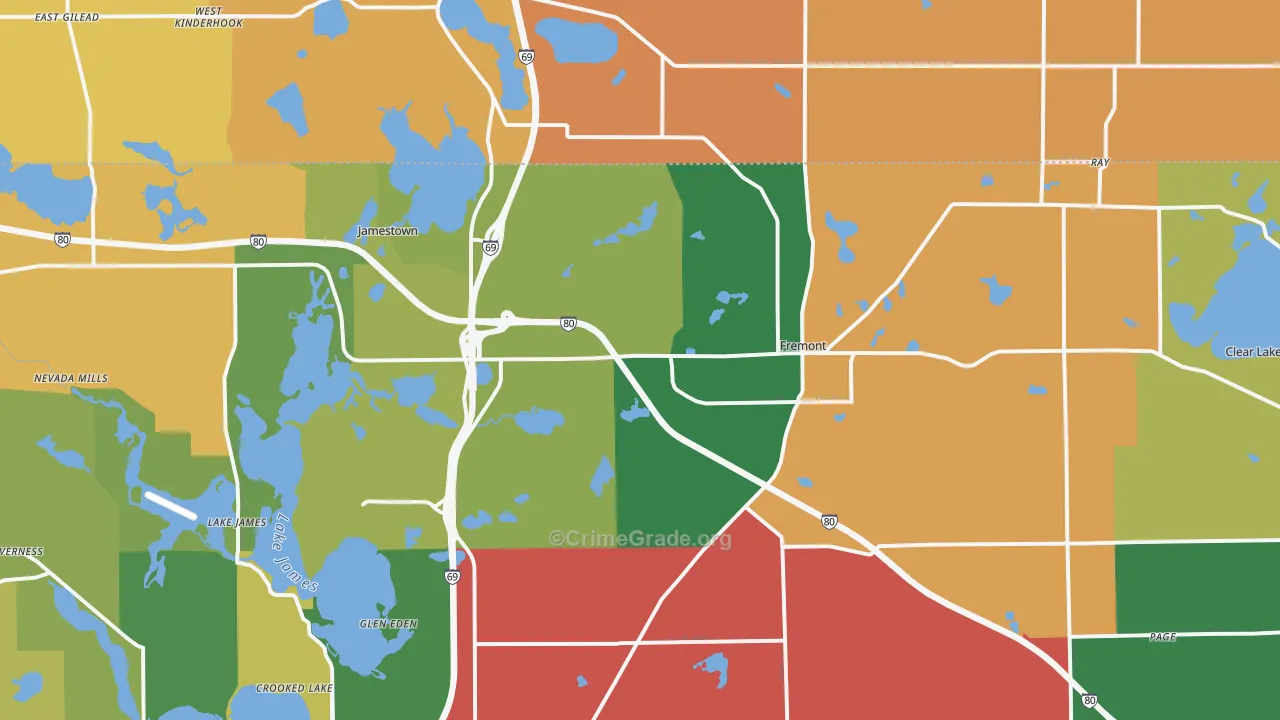Fremont, IN Map of Murder Rates