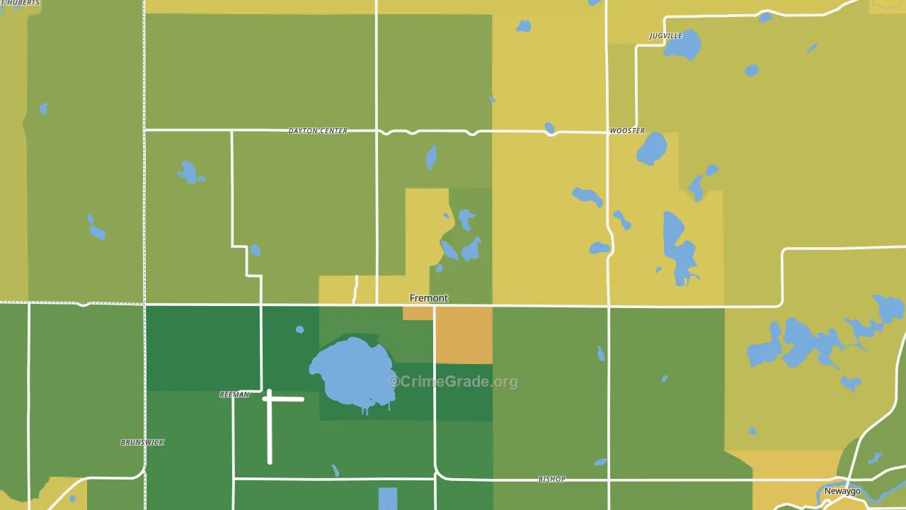 Fremont, MI Map of Murder Rates