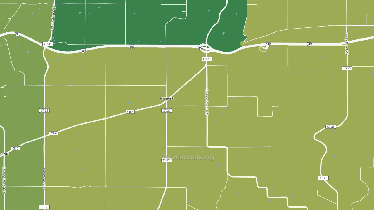 Fremont, MN Map of Murder Rates