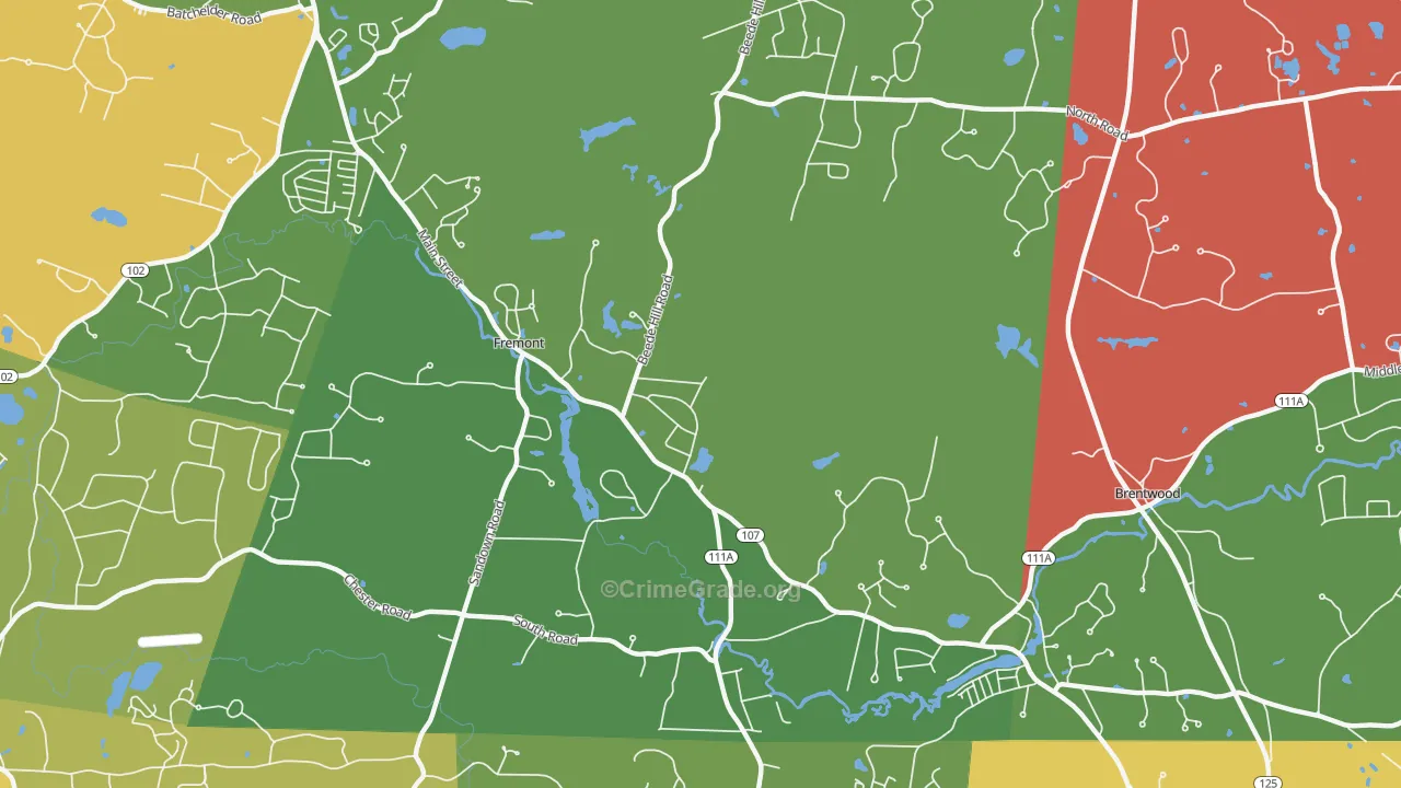 Fremont, NH Map of Murder Rates