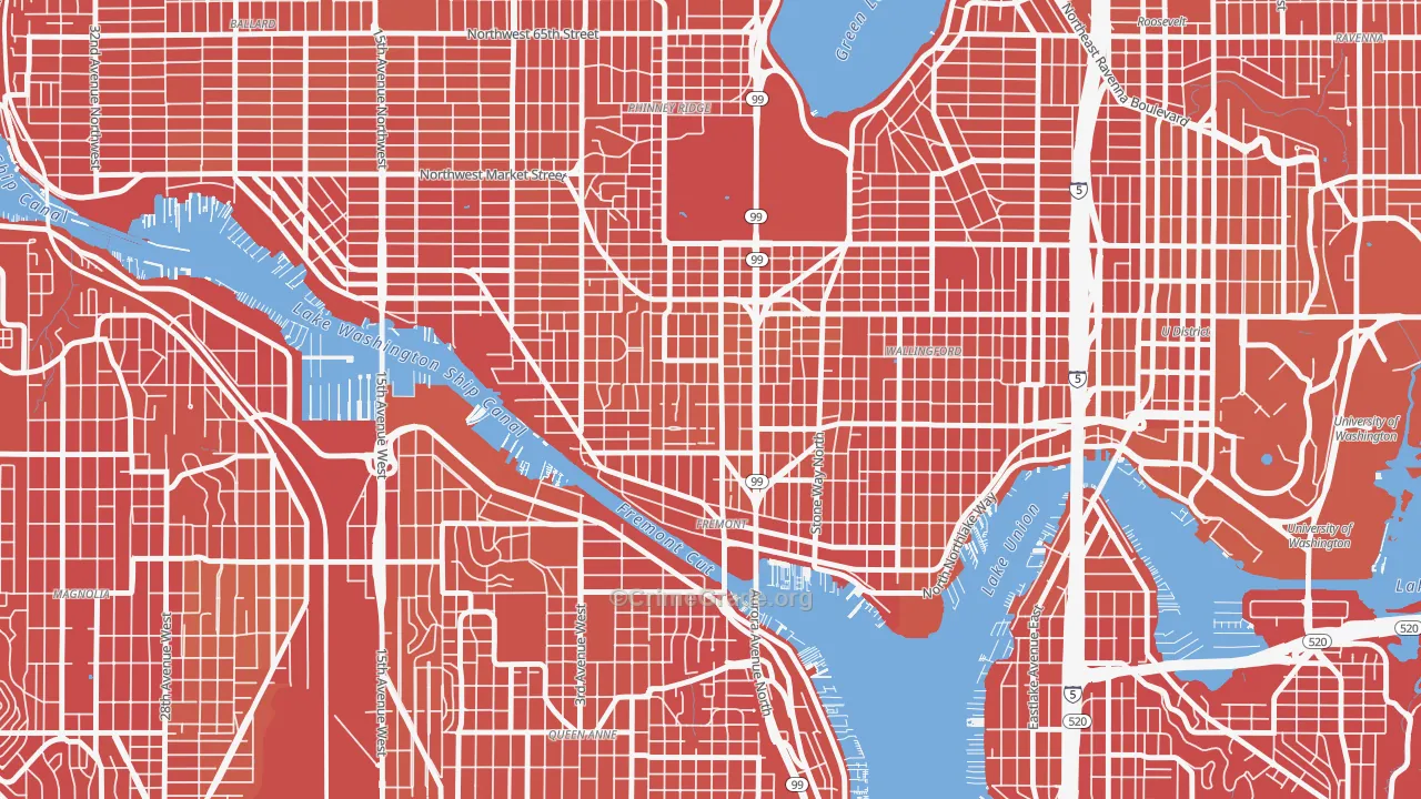 Fremont, Seattle, WA Map of Murder Rates