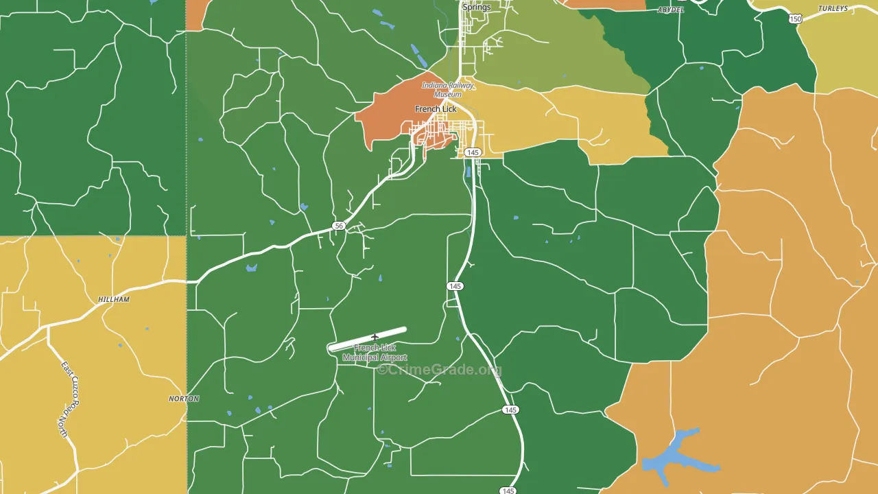 French Lick, IN Map of Murder Rates