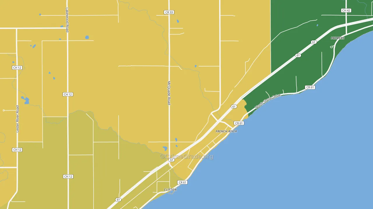 French River, MN Map of Murder Rates
