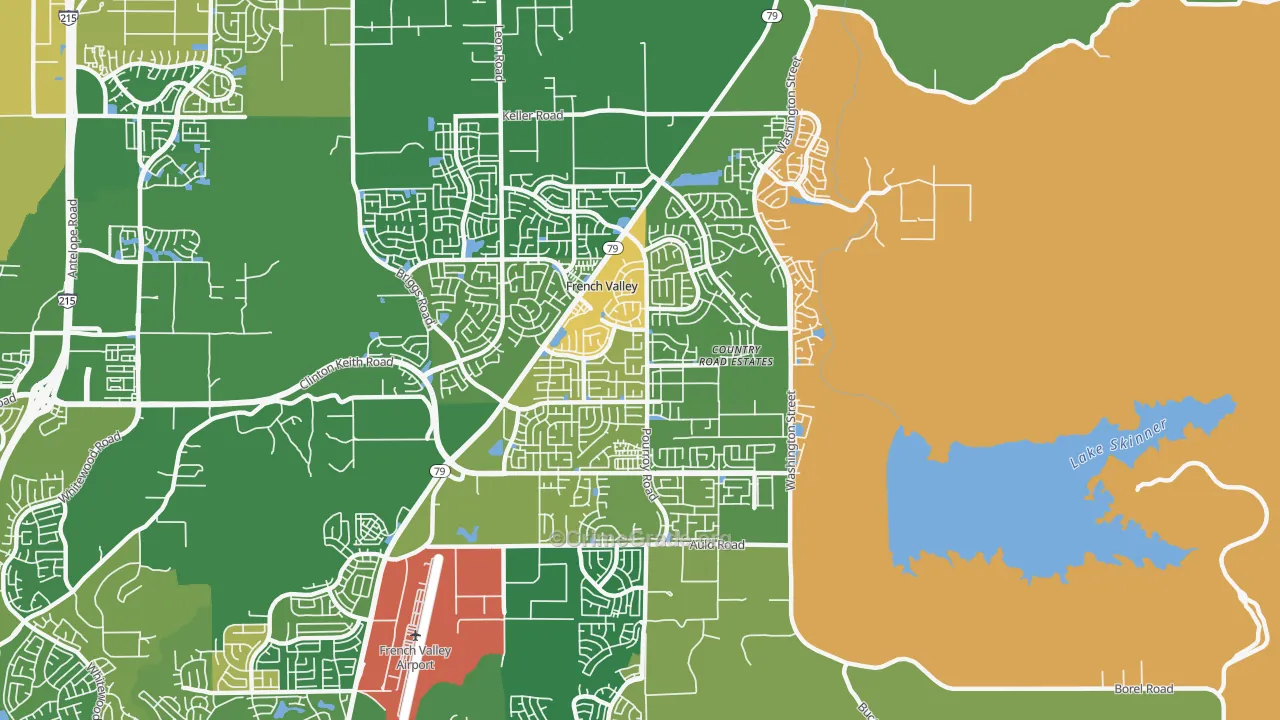 French Valley, CA Map of Murder Rates