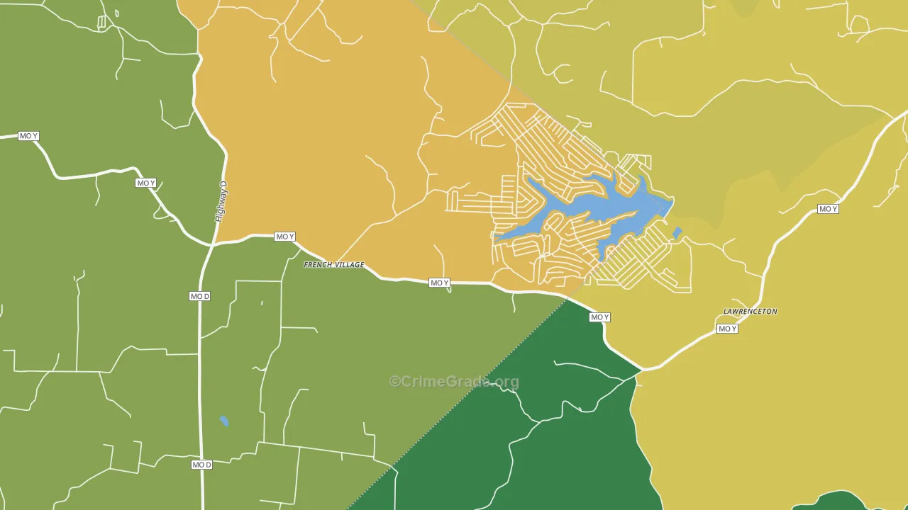 French Village, MO Map of Murder Rates