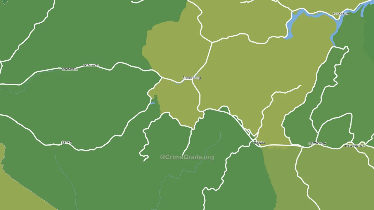 Frenchburg, KY Map of Murder Rates