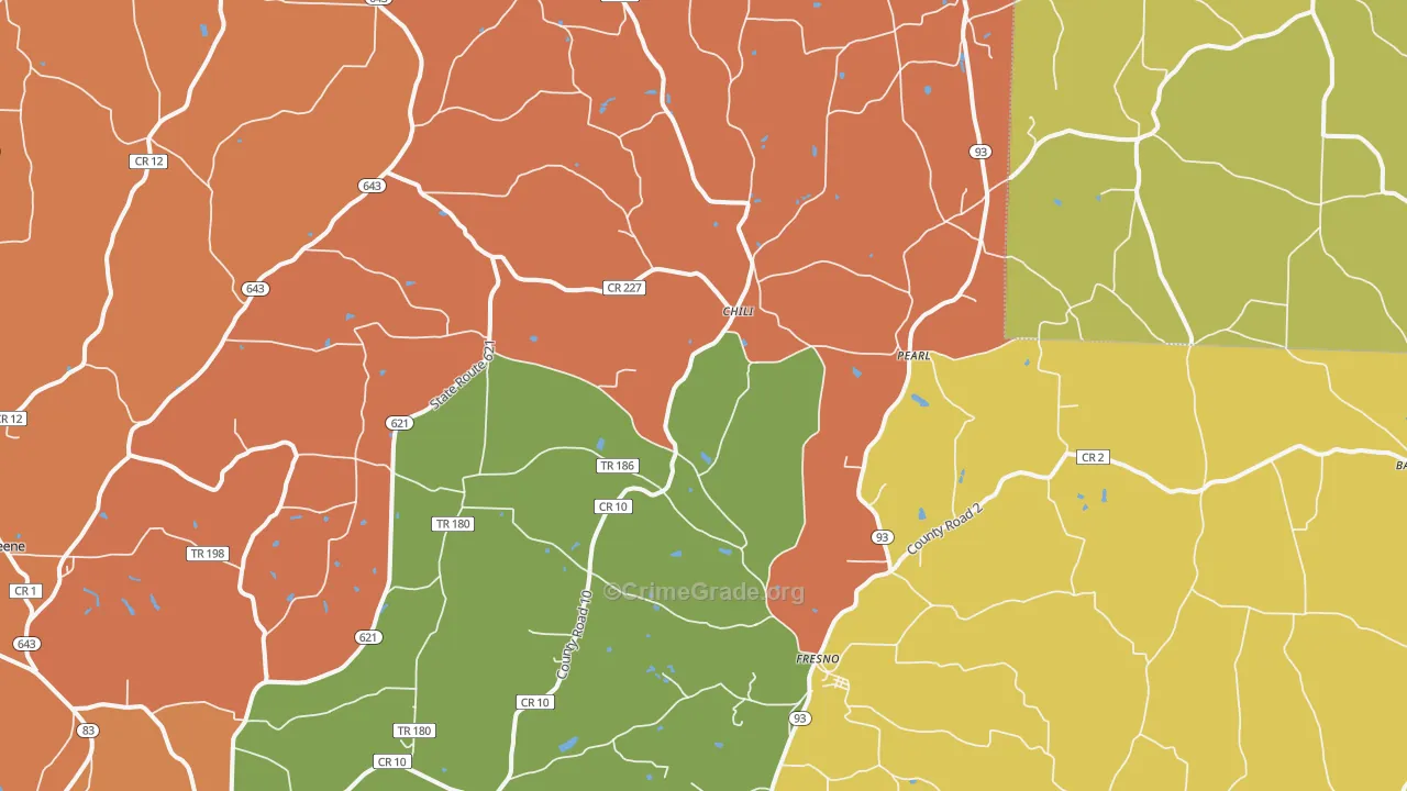 Fresno, OH Map of Murder Rates