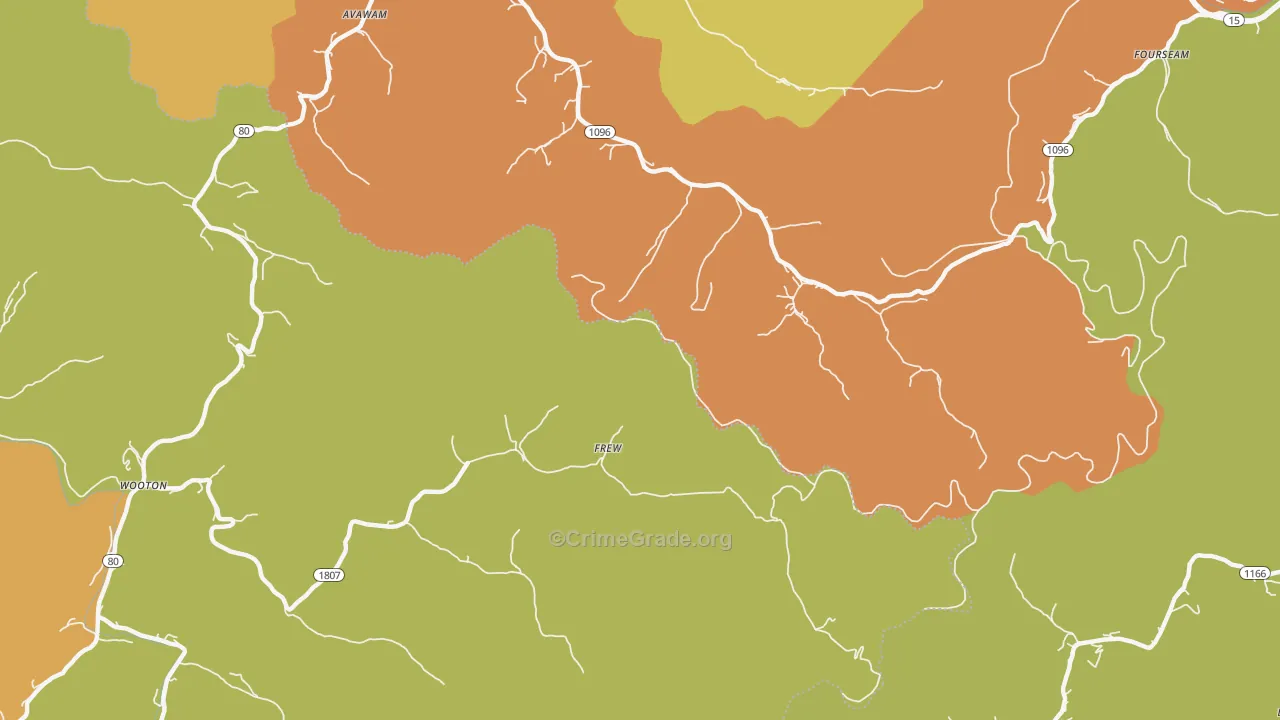 Frew, KY Map of Murder Rates