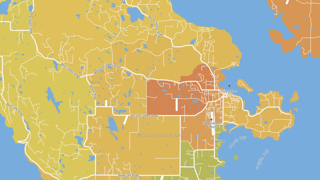 Friday Harbor, WA Map of Murder Rates