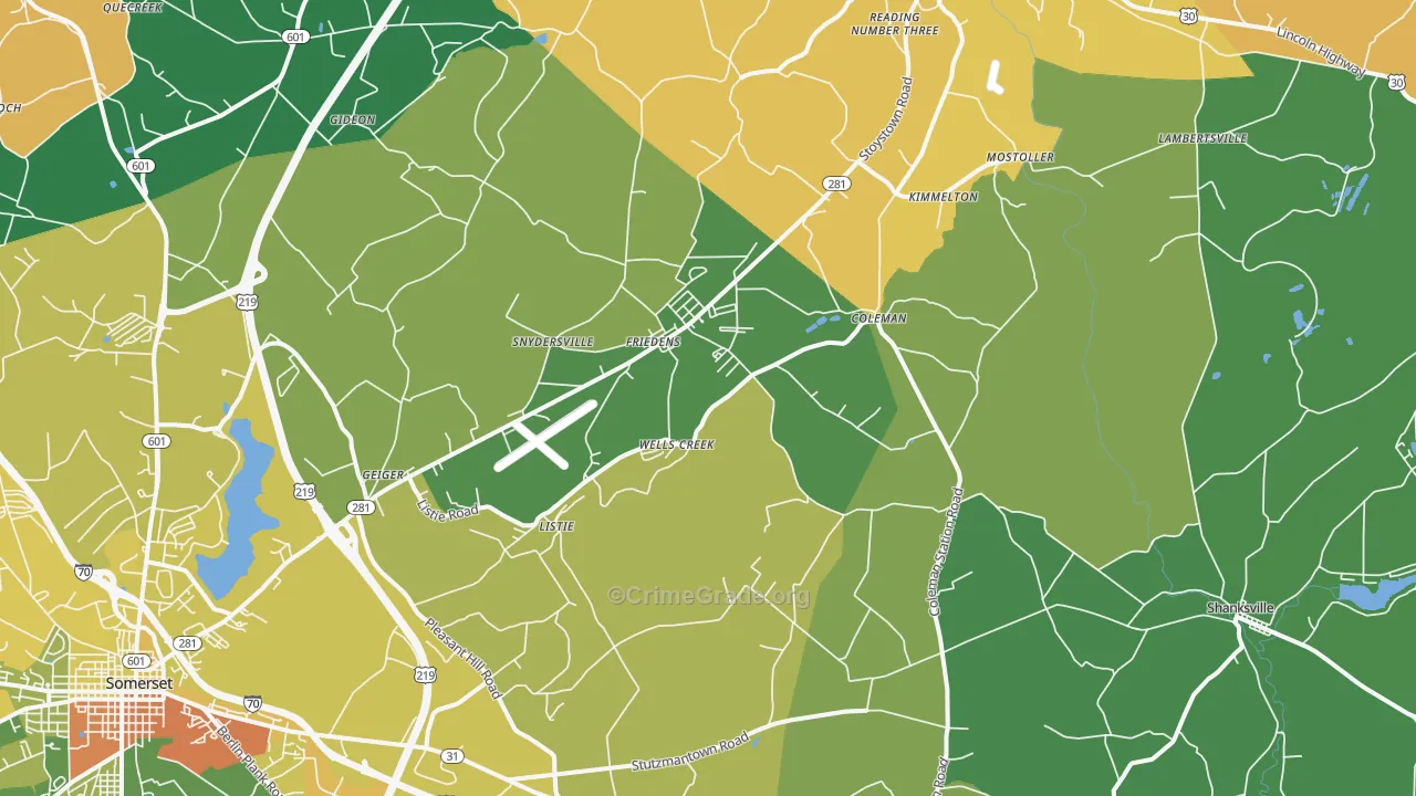 Friedens, PA Map of Murder Rates