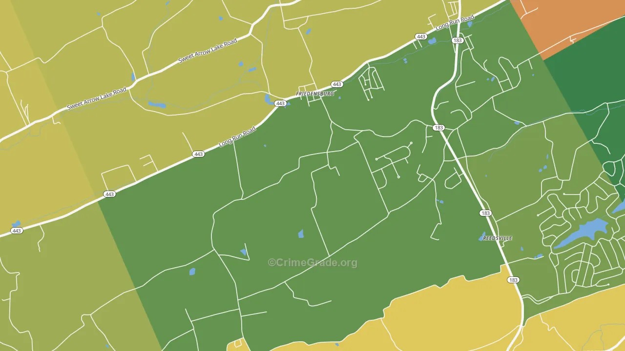 Friedensburg, PA Map of Murder Rates
