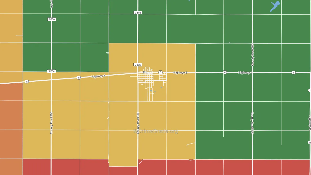 Friend, NE Map of Murder Rates