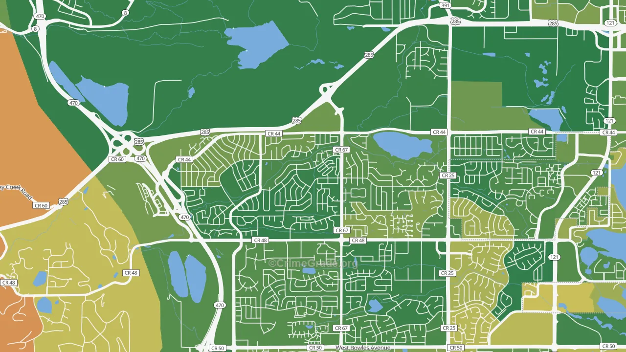 Friendly Hills, Dakota Ridge, CO Map of Murder Rates