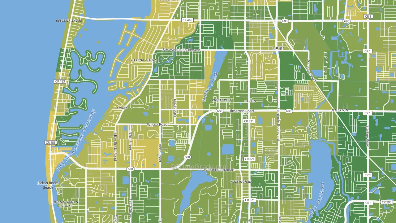 Friends of Ridgecrest, Largo, FL Map of Murder Rates