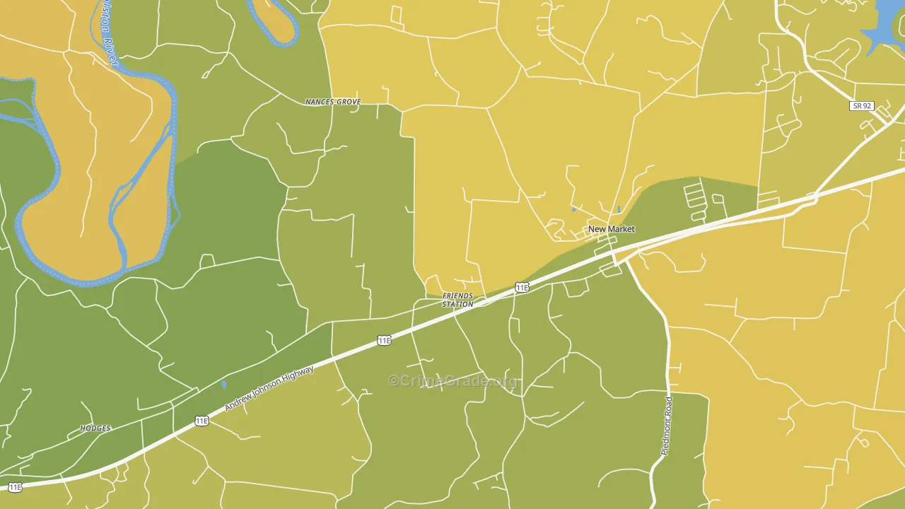 Friends Station, TN Map of Murder Rates