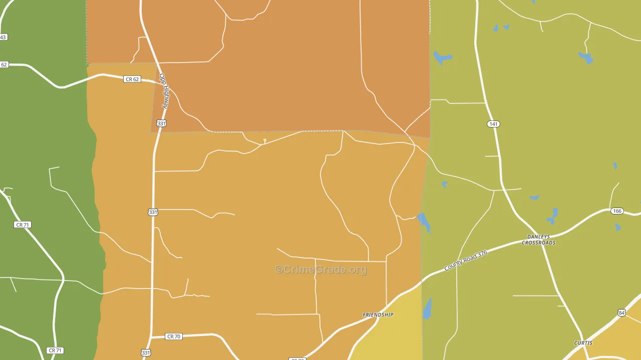 Friendship, AL Map of Murder Rates
