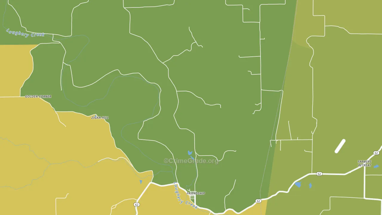 Friendship, IN Map of Murder Rates