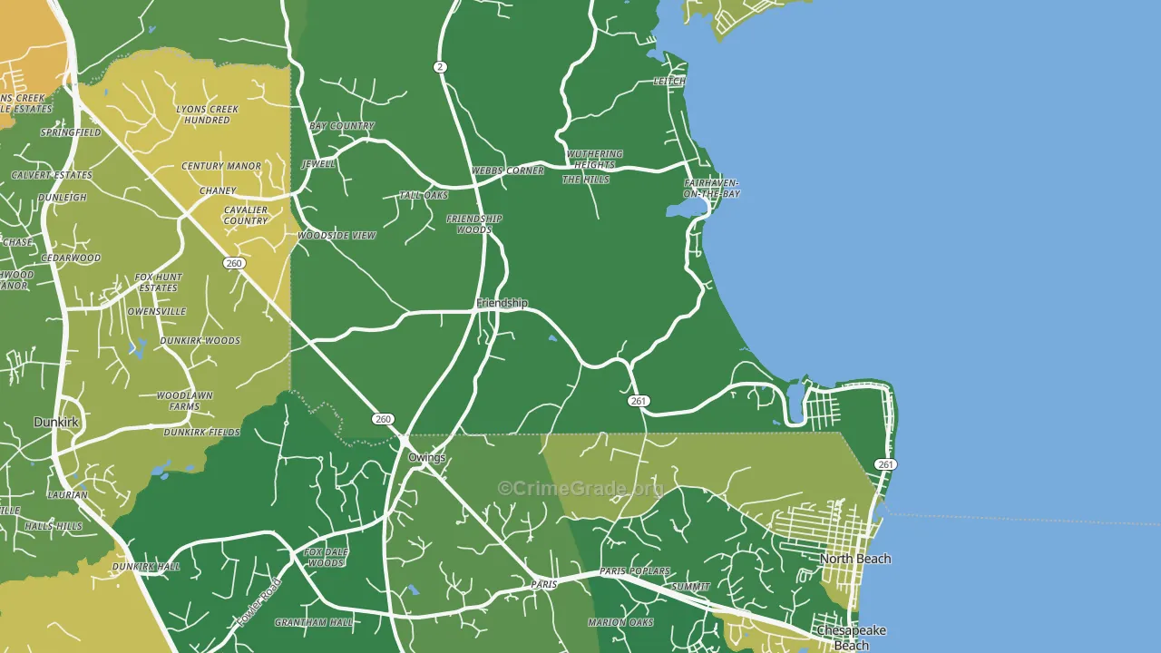 Friendship, MD Map of Murder Rates