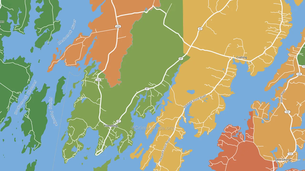 Friendship, ME Map of Murder Rates