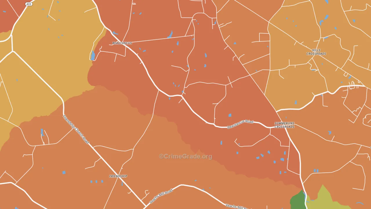 Friendship, NC Map of Murder Rates