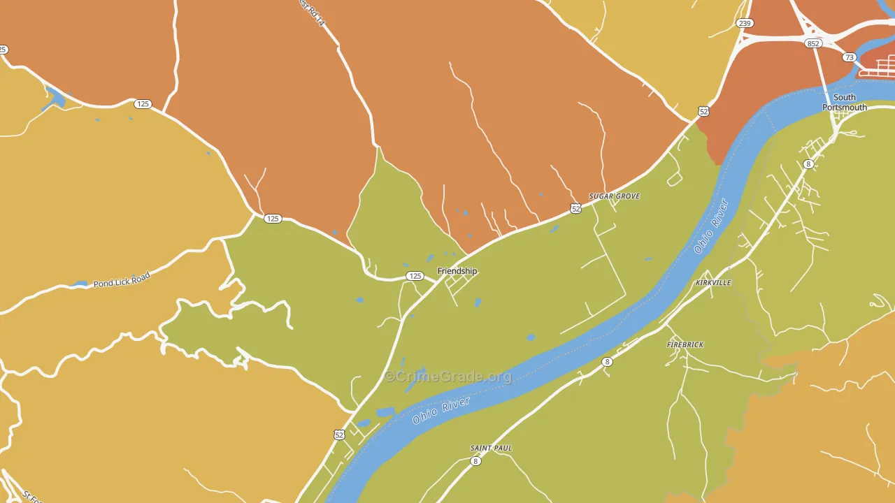 Friendship, OH Map of Murder Rates