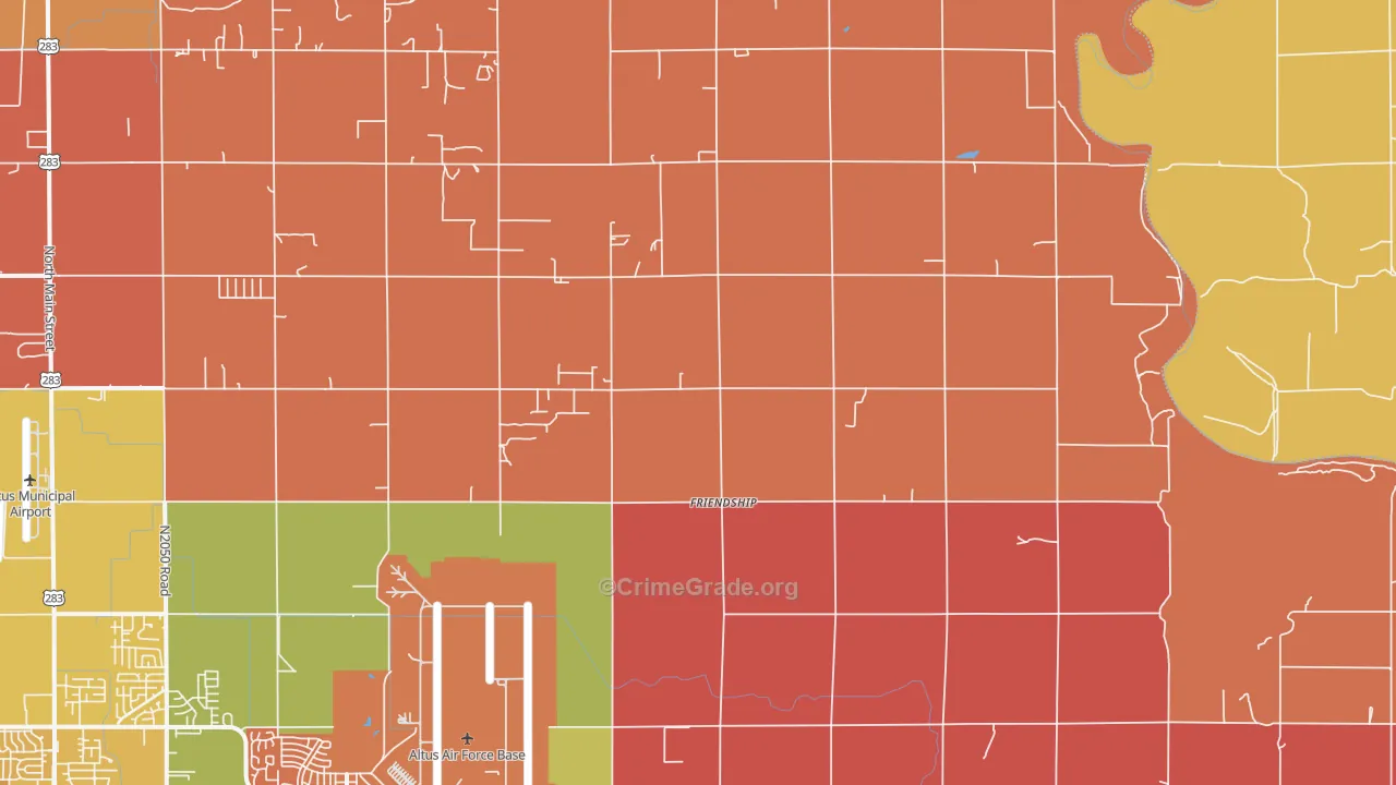 Friendship, OK Map of Murder Rates