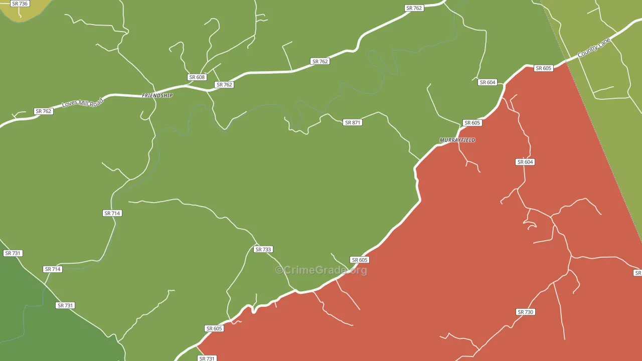 Friendship, VA Map of Murder Rates