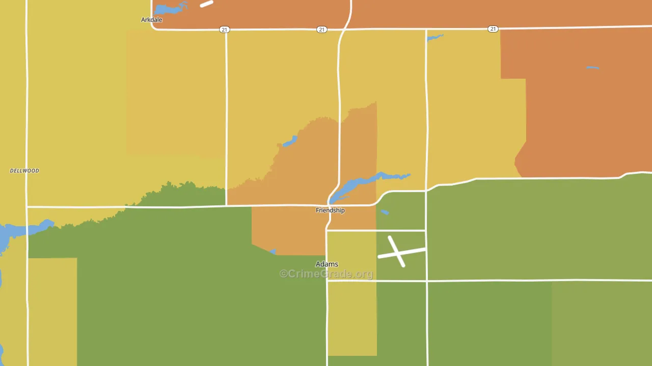 Friendship, WI Map of Murder Rates
