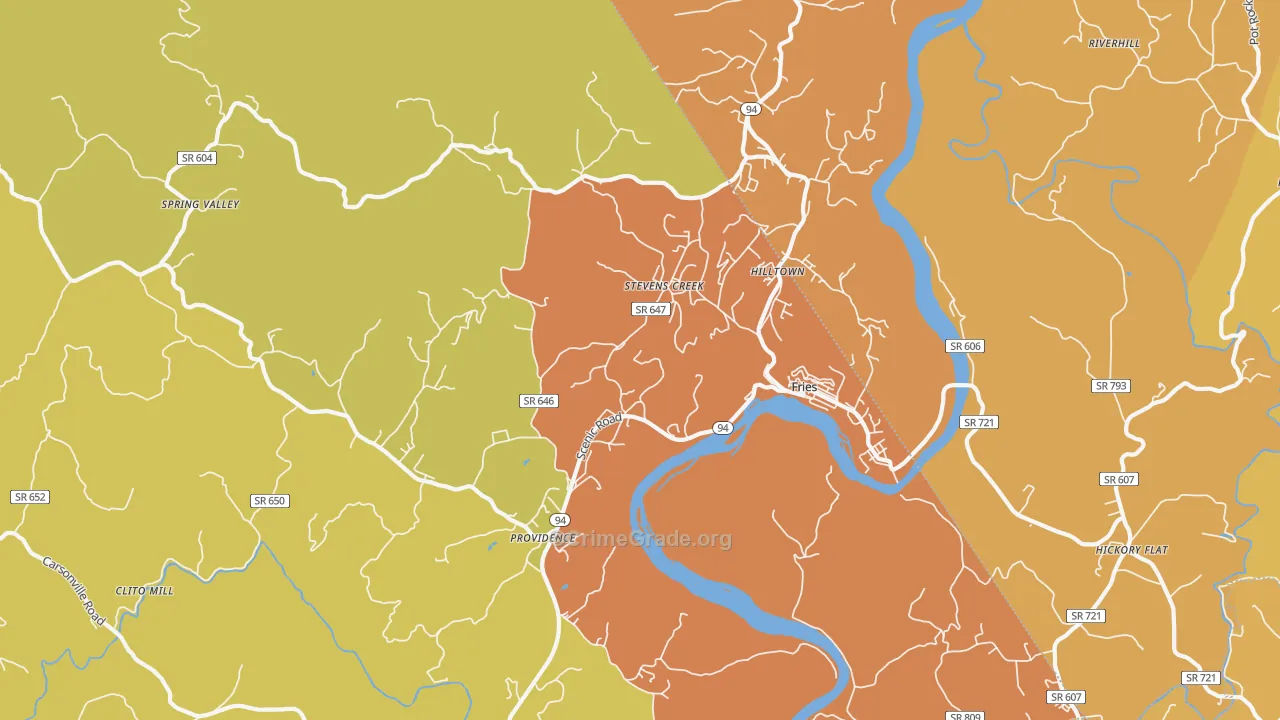 Fries, VA Map of Murder Rates