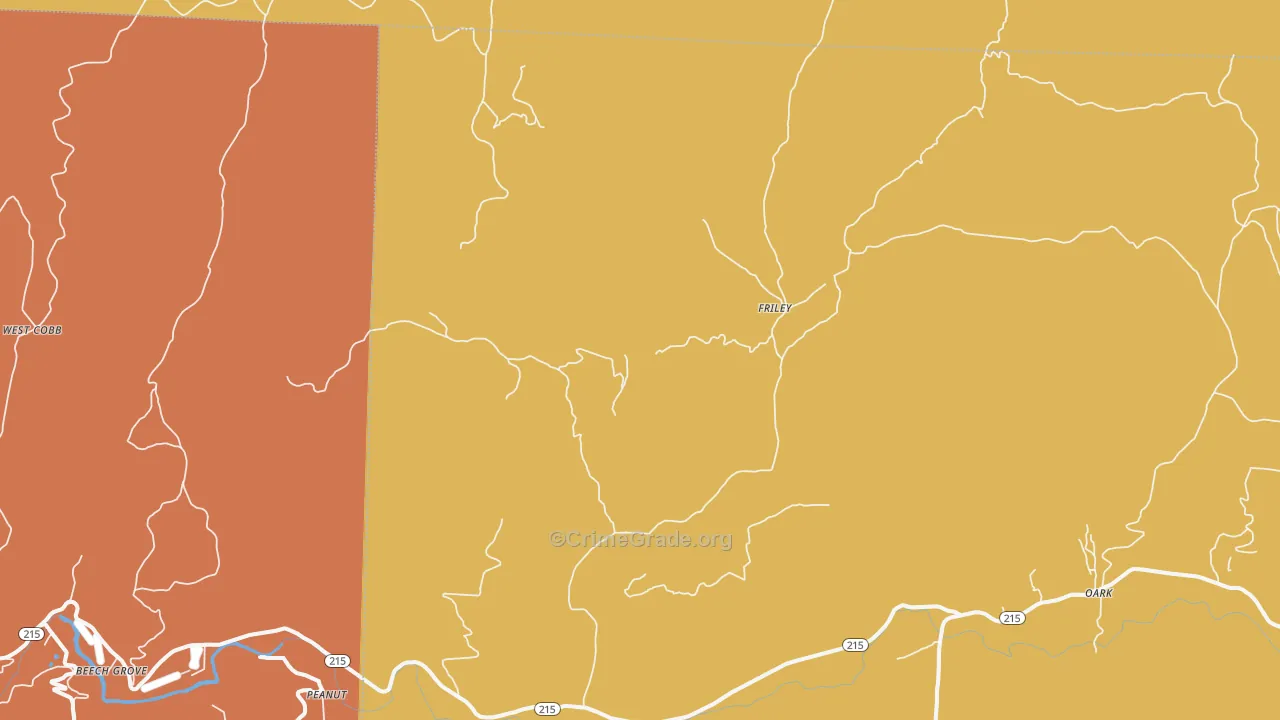 Friley, AR Map of Murder Rates