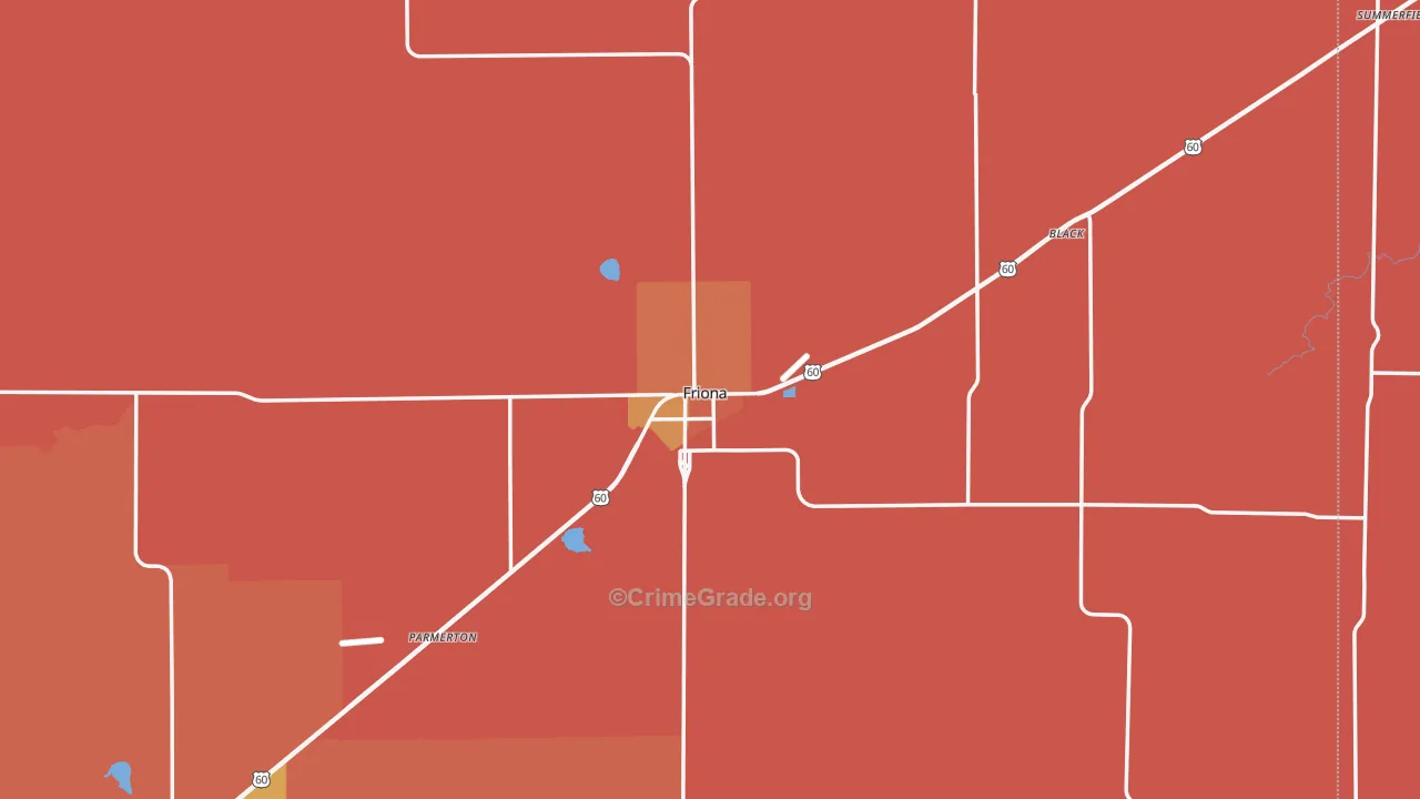 Friona, TX Map of Murder Rates