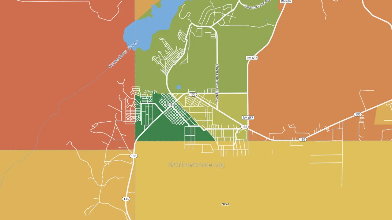 Fritch, TX Map of Murder Rates