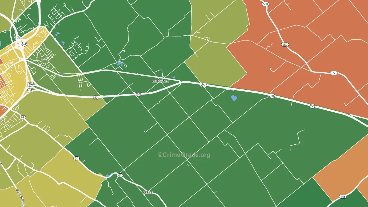 Fritchton, IN Map of Murder Rates