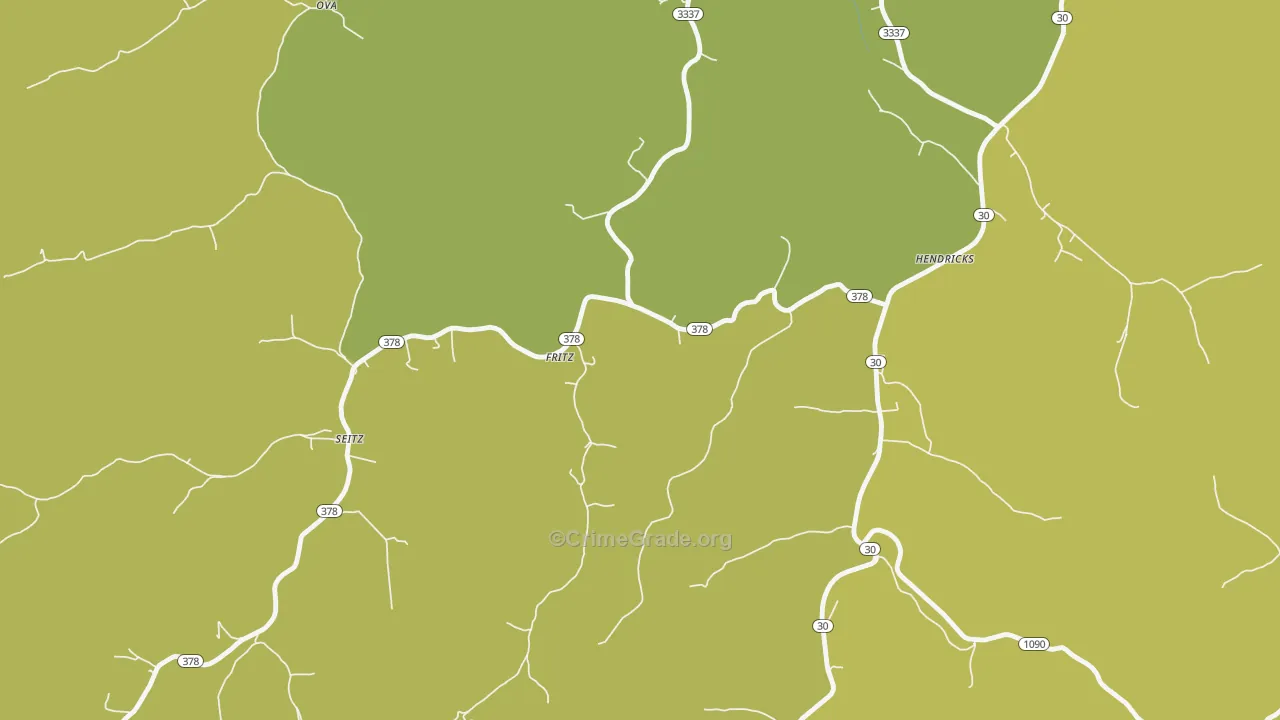 Fritz, KY Map of Murder Rates