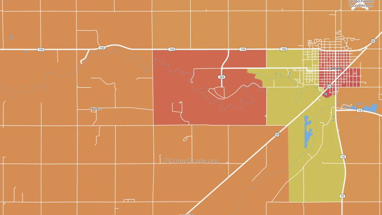 Frizell, KS Map of Murder Rates