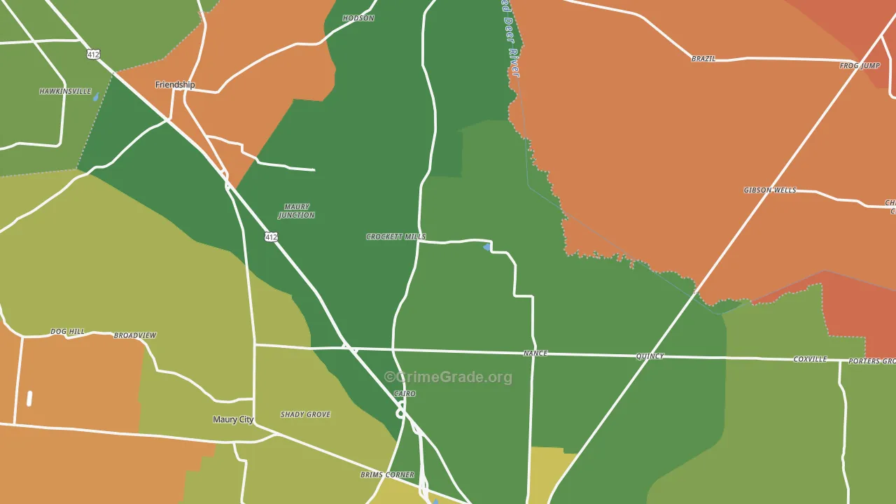 Frog Jump, TN Map of Murder Rates