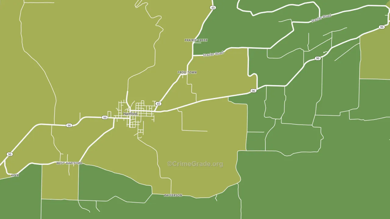 Frog Town, AR Map of Murder Rates