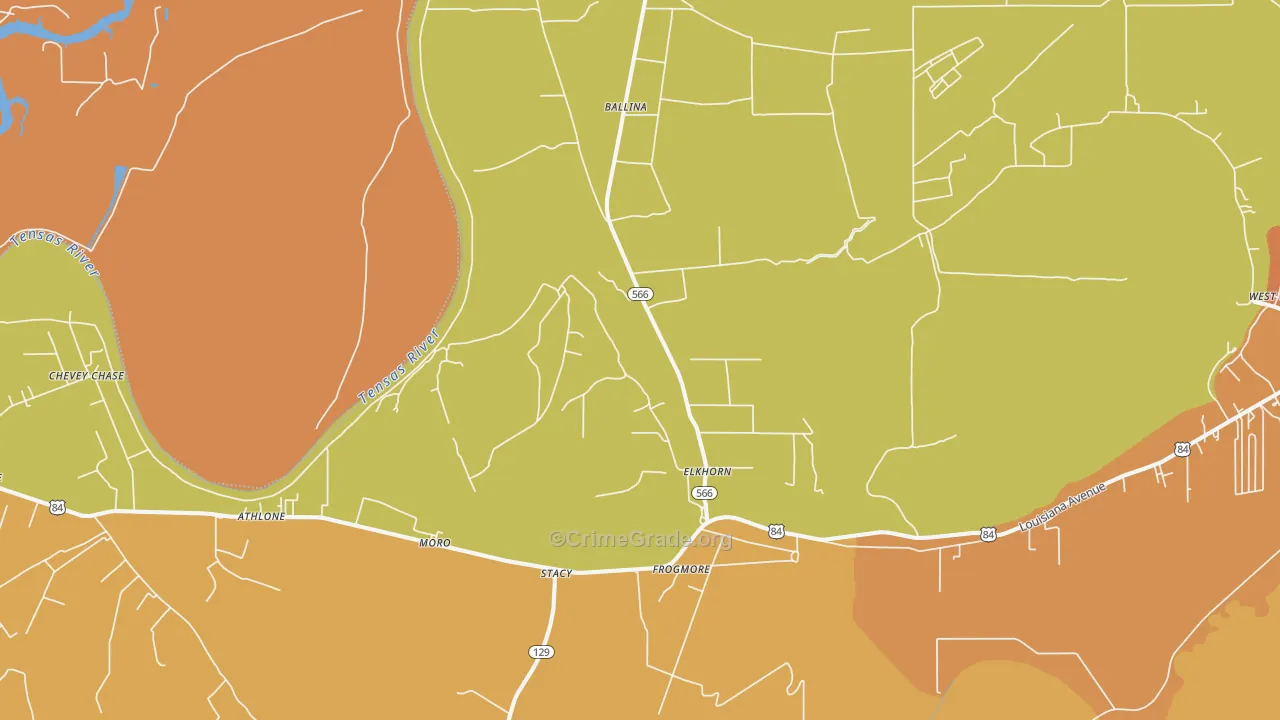 Frogmore, LA Map of Murder Rates