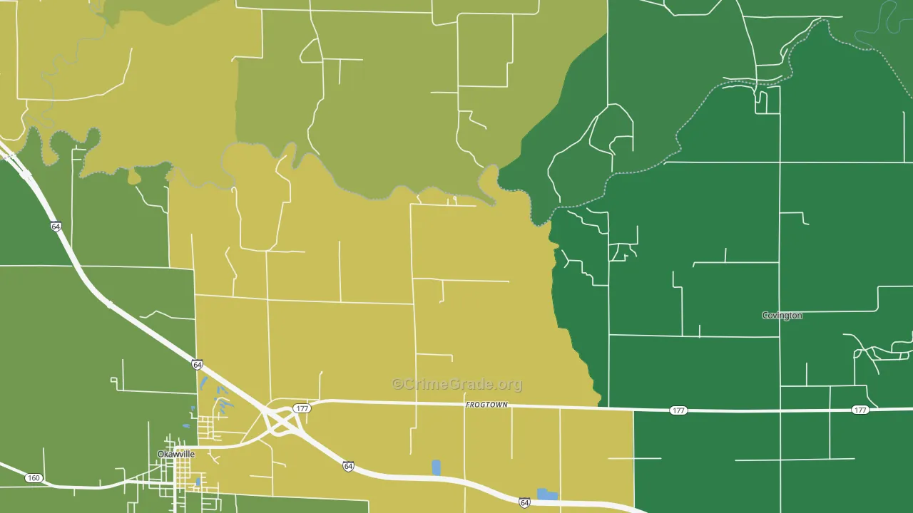 Frogtown, IL Map of Murder Rates
