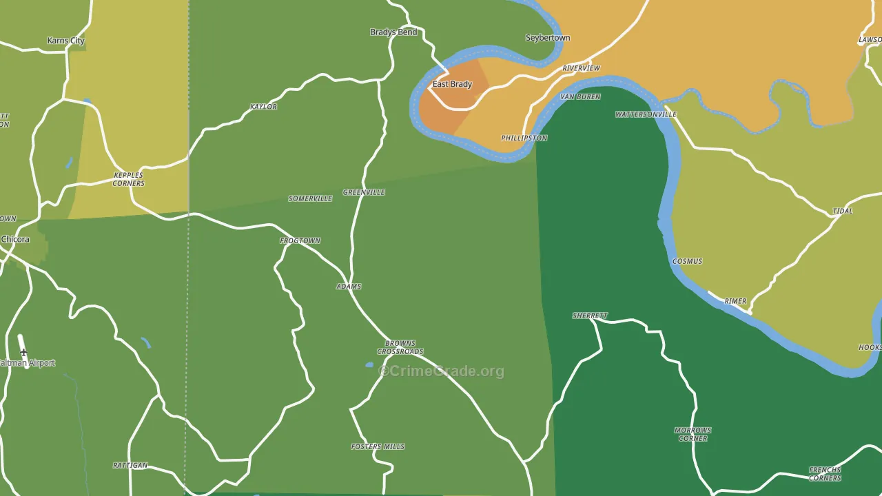 Frogtown, PA Map of Murder Rates