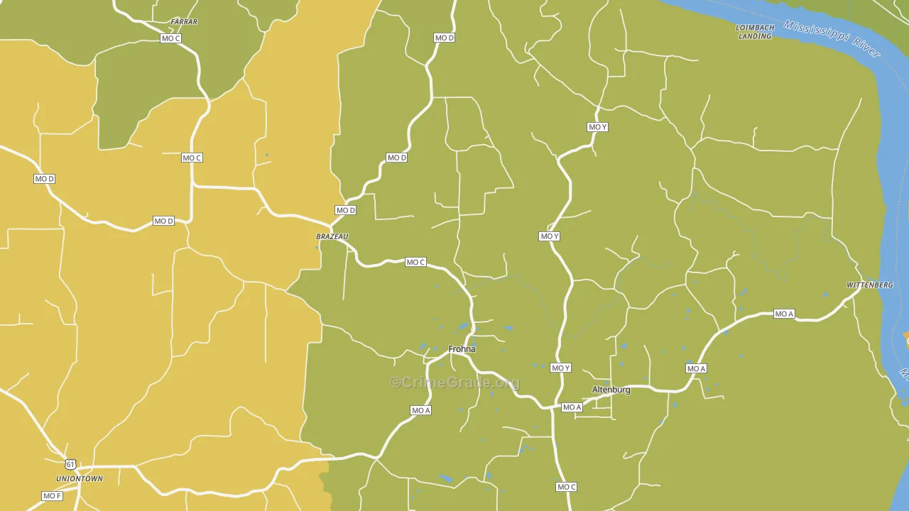 Frohna, MO Map of Murder Rates