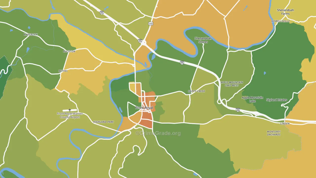 Front Royal, VA Map of Murder Rates