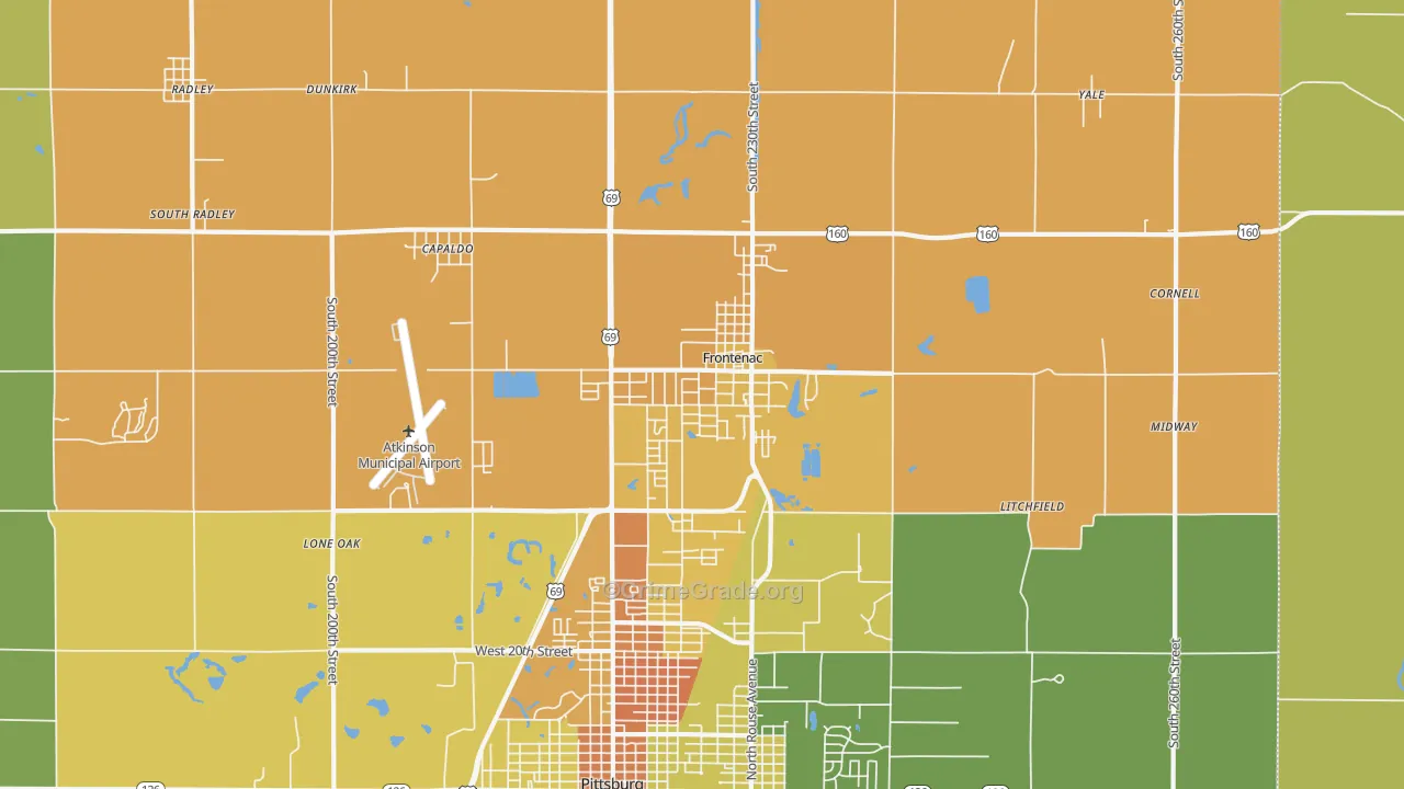 Frontenac, KS Map of Murder Rates